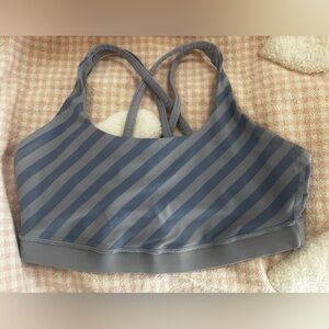 Lululemon Athletica Periwinkle Striped Sports Bra